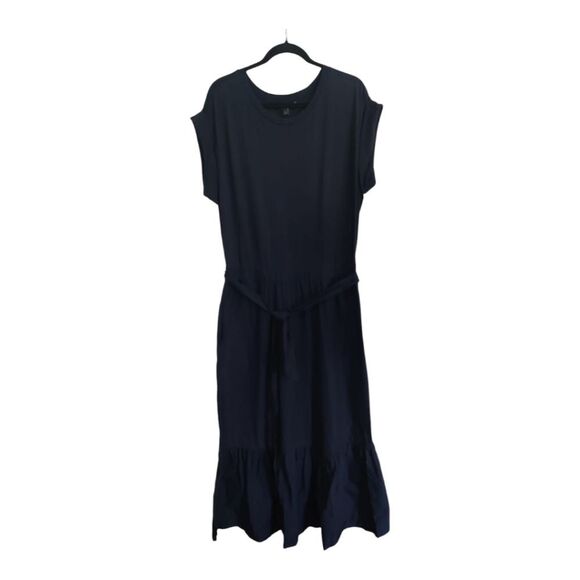 Banana Republic Navy Blue Tiered Maxi Dress Size L - Picture 5 of 11